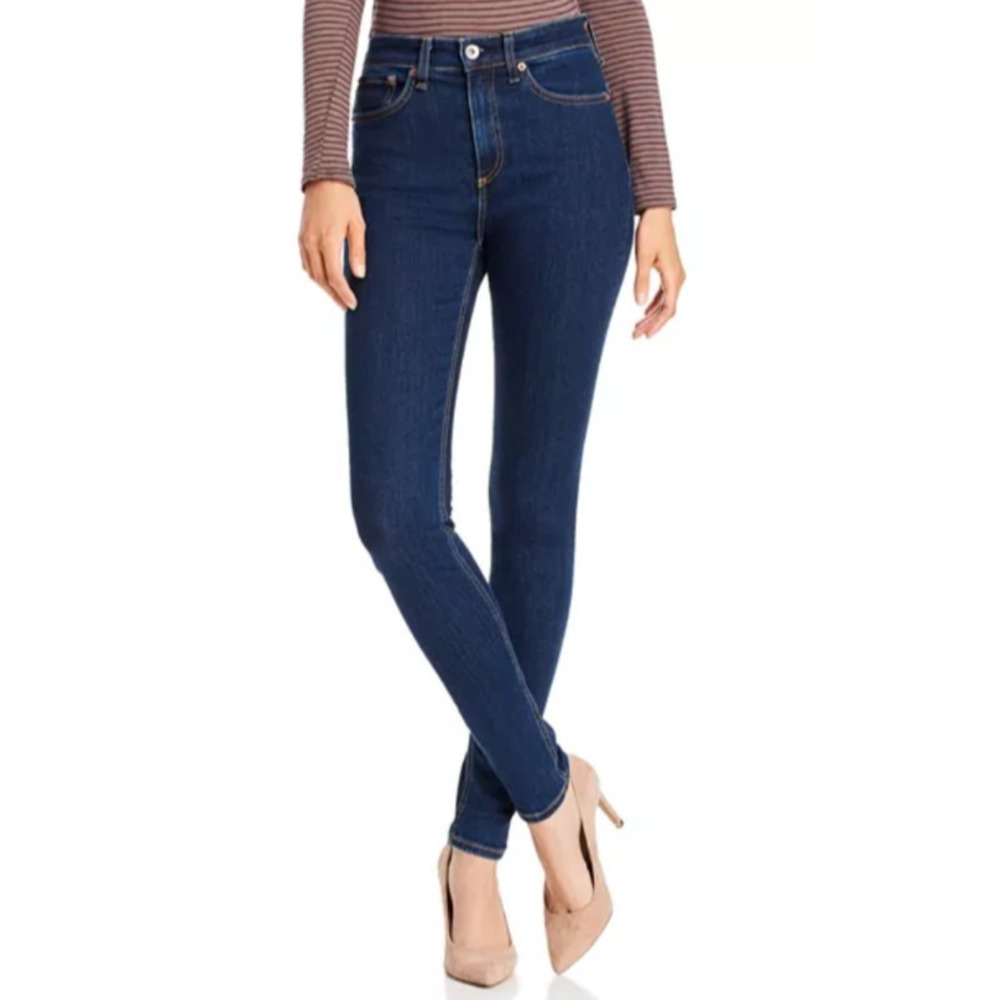 Rag & Bone Nina High Rise Skinny Dark Wash Stretch Jeans‎ Marine Blue Size 26